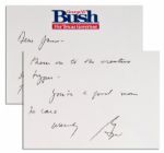 George W. Bush Autograph Letter Signed -- ...Youre a good man to care...
