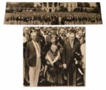 Calvin Coolidge Rare Panoramic Photo -- With the Swedish Singing Society on the White House Lawn -- Measures Over Three Feet Long