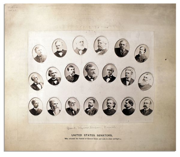 Very Rare & Unusual 12.25'' x 8.75'' Albumen Photo -- U.S. Senators Attending the Funeral of President Ulysses S. Grant