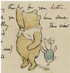 Original Ink and Watercolor Drawing by E.H. Shepard of Winnie-the-Pooh and Piglet -- Extraordinarily Scarce Drawing by Shepard of the Most Famous Childrens Character