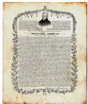 Andrew Jackson Inaugural Address 5 x 6.5 Broadside