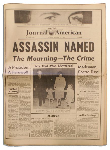 ''New York Journal American'' 23 November 1963 on JFK Assassination -- ''The Mourning - The Crime''