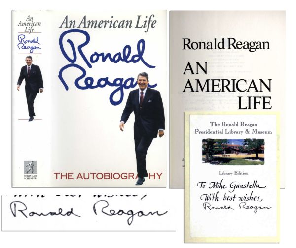 Ronald Reagan Signed Autobiography -- ''An American Life'' -- First Edition, First Printing