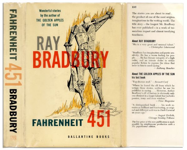 Ray Bradbury Signed First Edition of ''Fahrenheit 451'' -- Rare