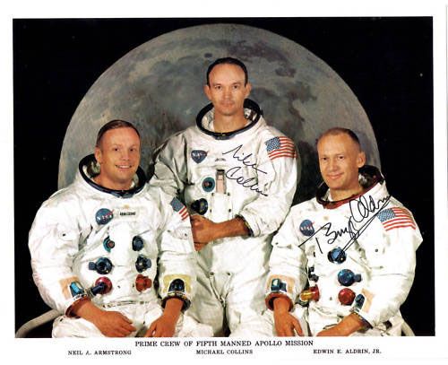 Apollo 11 Buzz Aldrin and Michael Collins Signed Photo -- 10'' x 8''