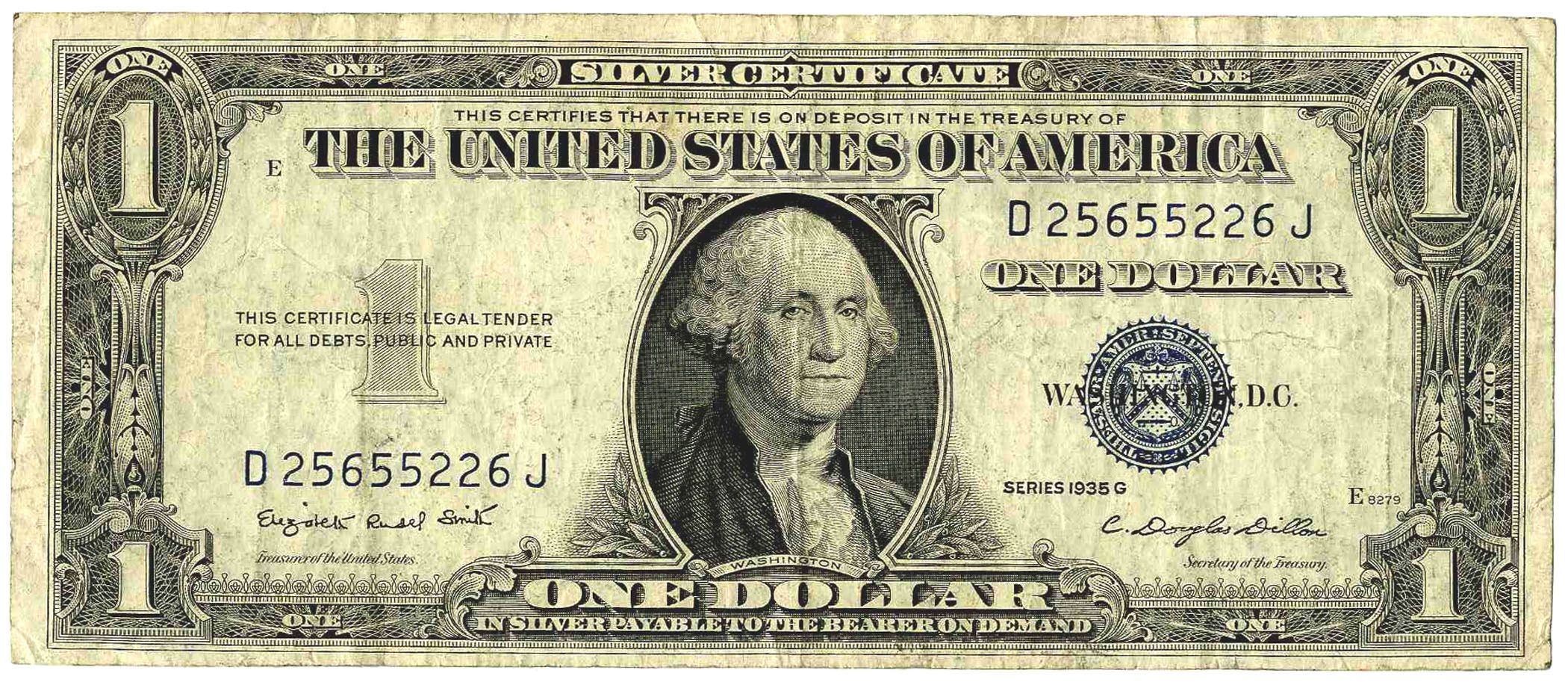 Item Detail $1 Silver Certificate Series 1935 G