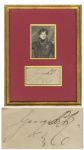 Signature by Britains King George IV -- 4.5 x 2.25 Autograph Mounted With Engraving and Framed to 10 x 13 -- Near Fine