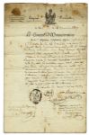 Napoleons General Claude Dallemagne Document Signed From 1807