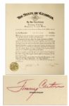 Jimmy Carter Appointment Signed as Governor of Georgia -- With PSA/DNA COA