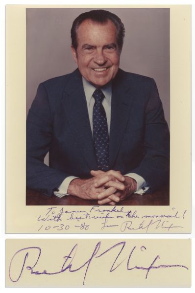Richard Nixon Signed 8'' x 10'' Photo -- With JSA COA