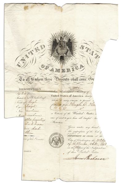 President James Buchanan 1848 Signed Passport