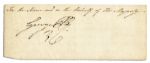 George VI Signature as Prince Regent -- Signed George P Underneath Manuscript in Another Hand, In the Name and on the Behalf of His Majesty -- 7.75 x 3 Slip Is Near Fine