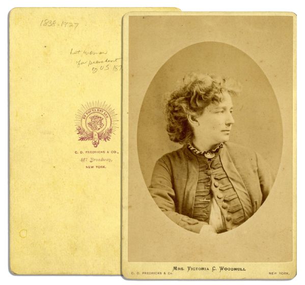 Early Female Activist Victoria Woodhull Cabinet Card Photo