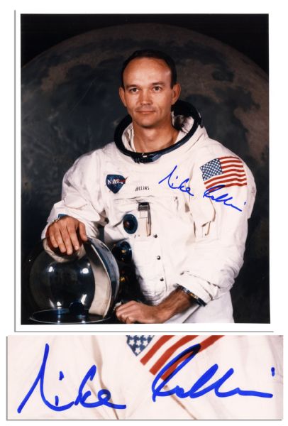 Astronaut Michael Collins Signed 8'' x 10'' Photo -- First Manned Lunar Landing