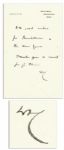 Winston Churchill Handwritten Note Wishing Seasons Greetings