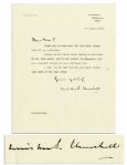 Winston Churchill Letter Signed -- I will try to come and see you again...next week... -- 1938
