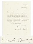Winston Churchill Typed Letter Signed -- Expressing Concern for His Longtime Secretary After an Accident -- ...I will pay for the extra treatment you may require...