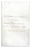 1825 Invitation to Dinner at James Monroes White House -- Given to John McLean
