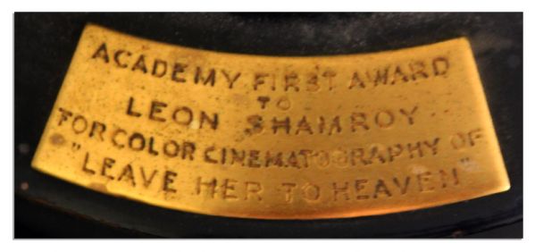 Oscar Statue Awarded to Leon Shamroy for the Color Cinematography of 1945's ''Leave Her to Heaven''