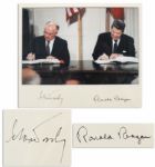 Ronald Reagan and Mikhail Gorbachev Signed Photo -- 8 December 1987 Signing of Intermediate-Range Nuclear Forces Treaty