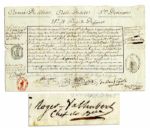 Jean-Marie Valhubert Document Signed -- General Under Napoleon -- 1800 Military Document

