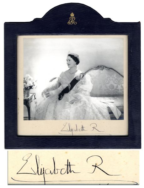Queen Elizabeth Autograph Lovely Signed Photo of Queen Mother Elizabeth -- by Noted English Photographer Cecil Beaton