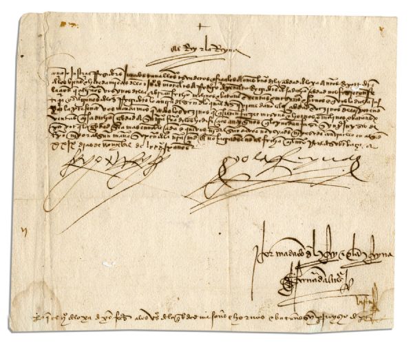 Ferdinand and Isabella autograph Ferdinand and Isabella Grant Permission to Redevelop Moorish