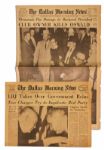 The Dallas Morning News Announces CLUB OWNER KILLS OSWALD and Second Paper LBJ Takes Over Government Reins