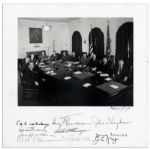Impressive Signed Photo of President Harry Truman and His Cabinet -- 11.5 x 11.5