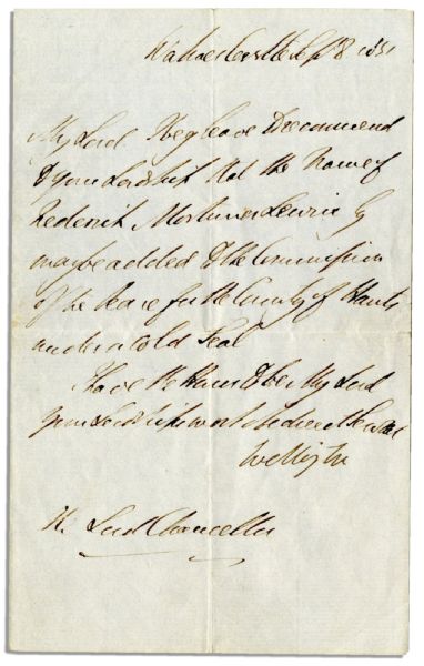 Duke of Wellington 1851 Autograph Letter Signed
