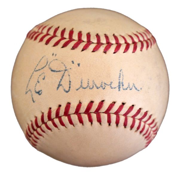Rare Leo Durocher Single Signed Baseball -- ''Leo the Lip'' Signs on the Sweet Spot -- With PSA/DNA COA