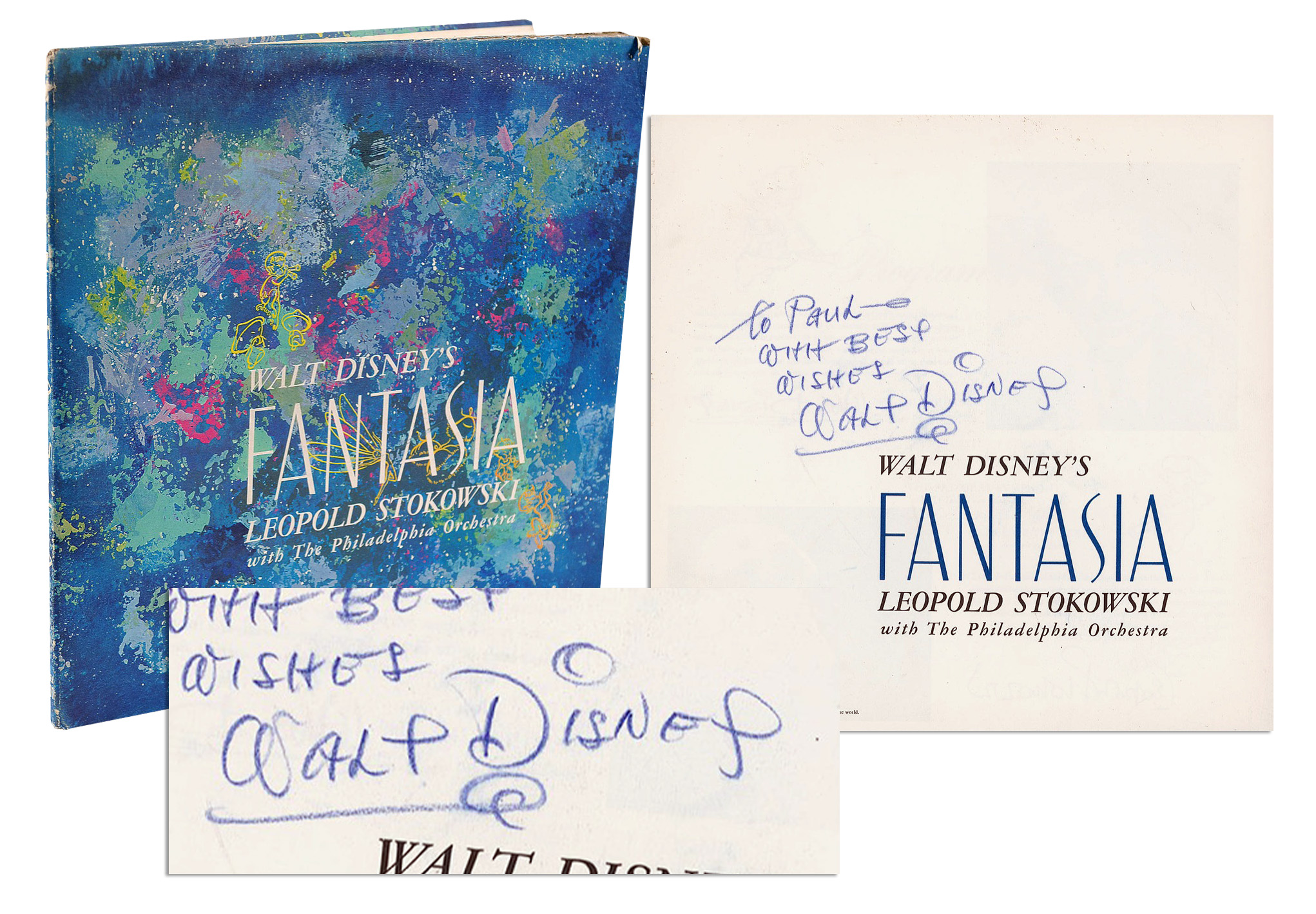 Walt Disney Autograph Walt Disney Signed ''Fantasia'' Soundtrack -- With PSA/DNA COA