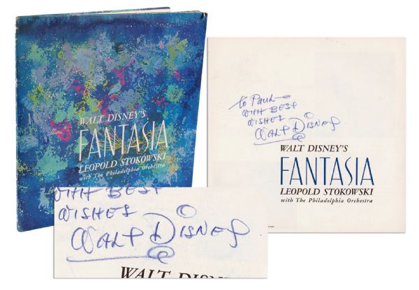 Walt Disney Signed ''Fantasia'' Soundtrack -- With PSA/DNA COA