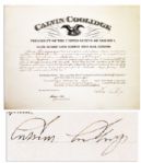Calvin Coolidge Presidential Document Signed -- 1926