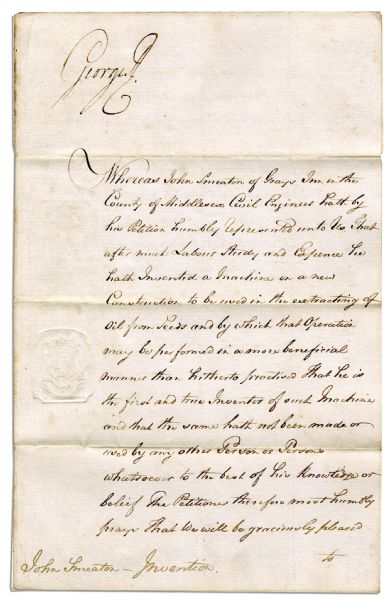 King George III Signed Patent Document