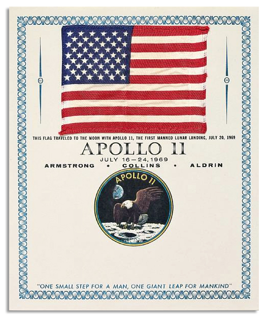 Apollo 11 Flag Flown to the Moon Exceptionally Scarce Apollo 11 Flag Flown to the Moon -- the Finest Lunar Flag One Could Hope to Own