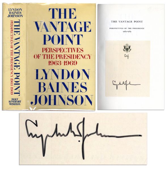 Lyndon Johnson Signed First Edition of ''The Vantage Point''