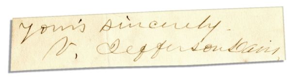 Varina Jefferson Davis Signature -- First Lady of the Confederacy