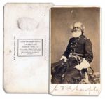 Civil War General Joseph K. Mansfield Signed CDV Photo -- Signed as General During the Civil War Before His Death at Antietam