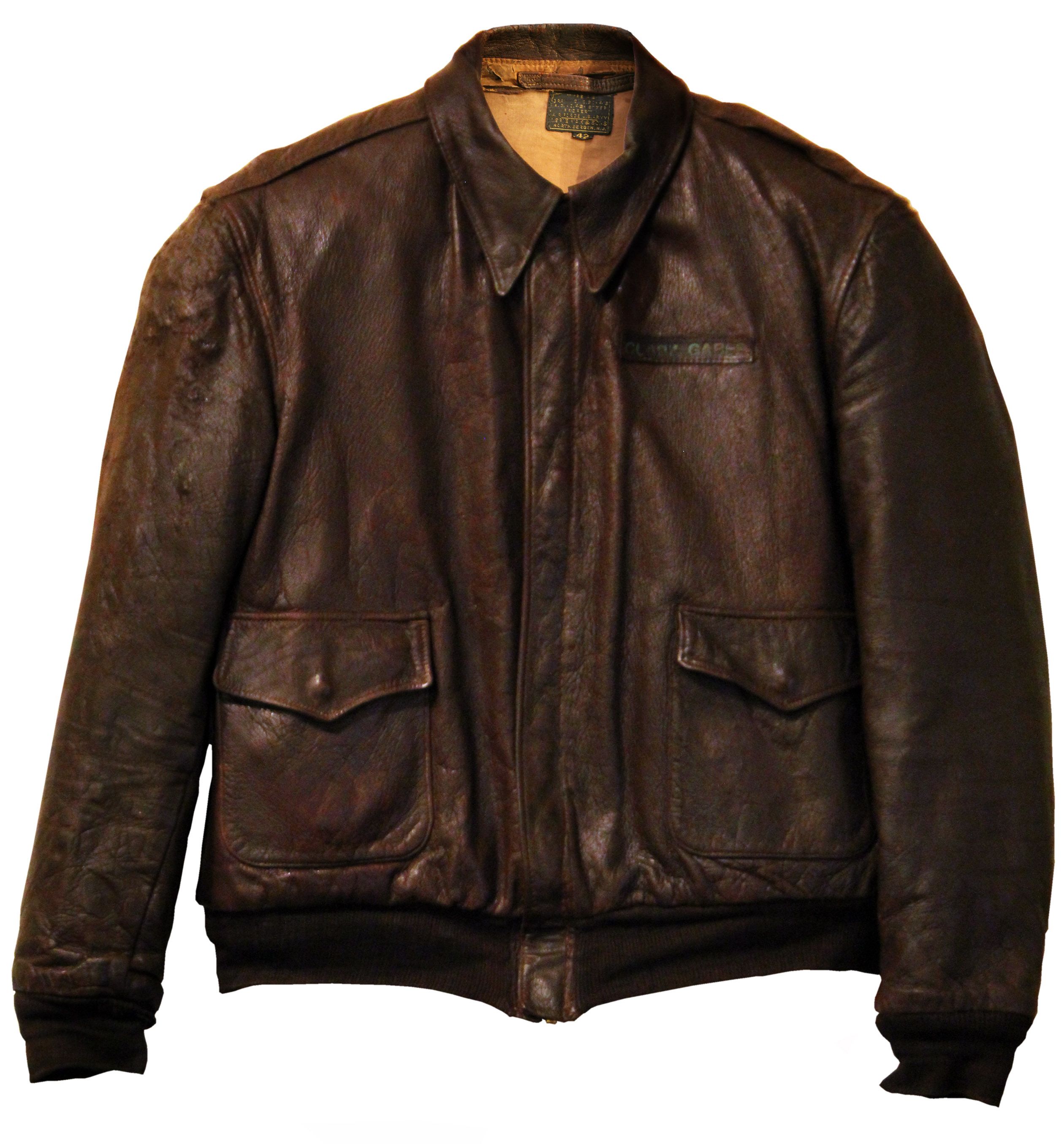 Lot Detail - Clark Gable Leather Flight Jacket From the U.S. Army ...