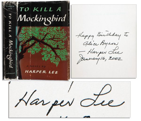 Harper Lee Signed First Edition of Her Pulitzer Prize Winning Work To Kill A Mockingbird