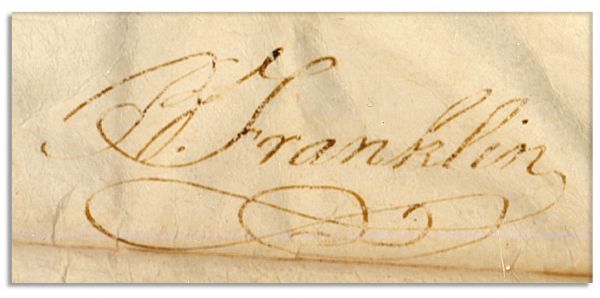 Benjamin Franklin Pennsylvania Land Grant Signed as President of Pennsylvania