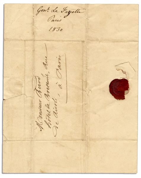 Marquis de Lafayette 1830 Letter Signed