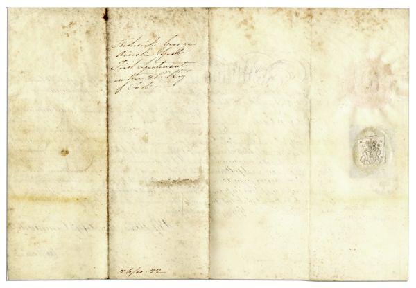 King William IV Military Document Signed -- 1833