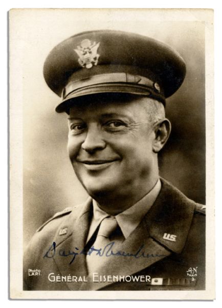 Unique General Dwight Eisenhower Signed French Photo