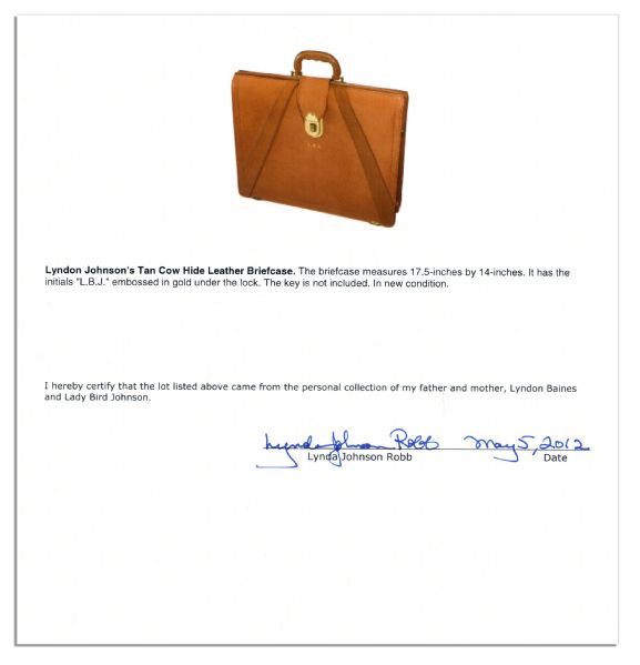 Lyndon Johnson Leather Briefcase -- Personally Owned by the President