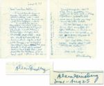 Rare Allen Ginsberg Autograph Letter Signed -- ...I am out here all summer at Naropa...with a whole gang of poets...