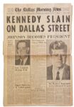JFK Assassination Newspaper -- Dallas Morning News -- 23 November 1963
