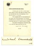 1943 Typed Letter Signed From Winston Churchill -- Churchill Thanks the Captain of the Queen Mary for a Notable Voyage That Took Him to Meet President Roosevelt at the TRIDENT Conference