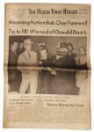 JFK Assassination Newspaper -- The Dallas Times Herald -- 25 November 1963 